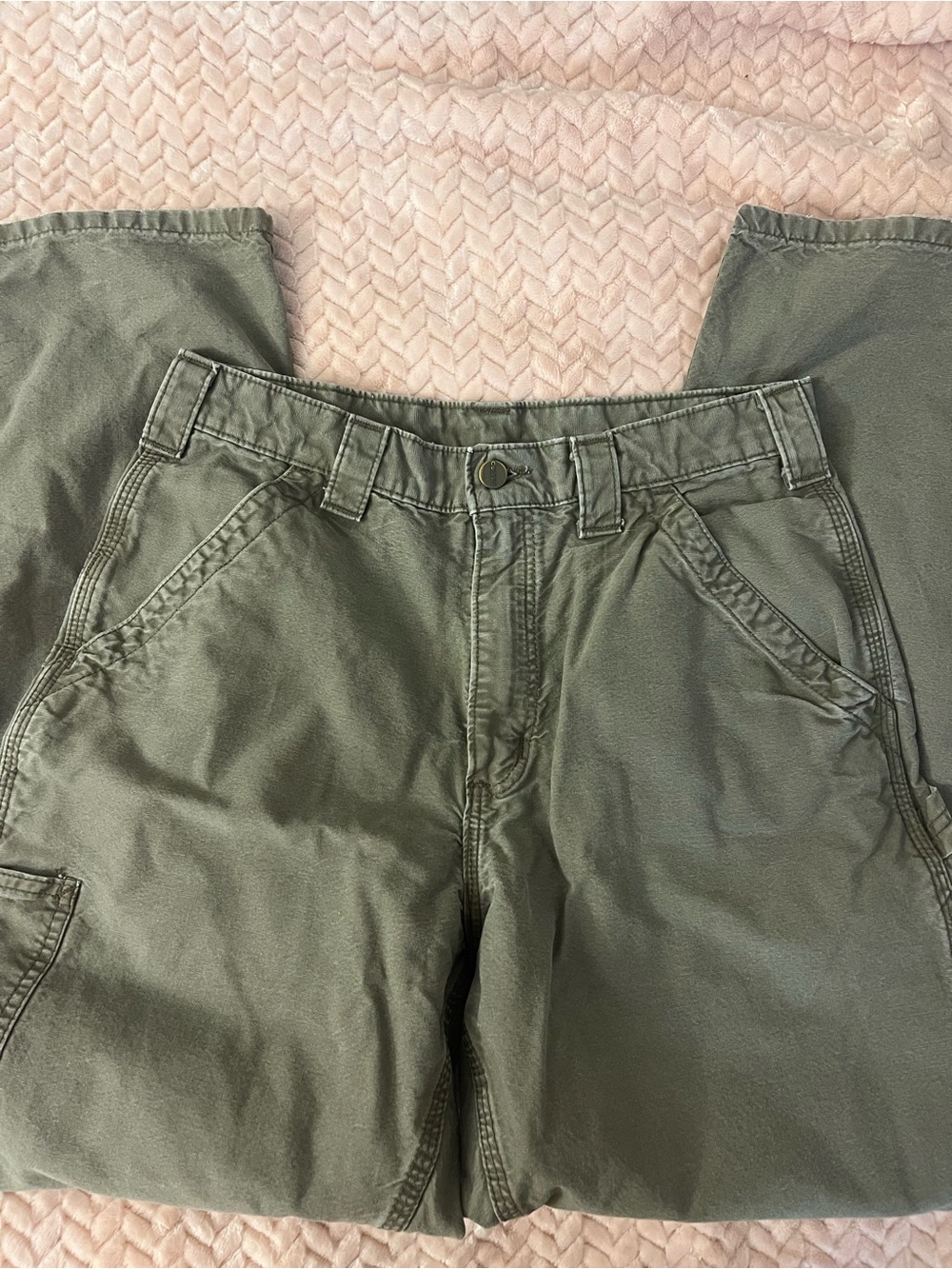 Carhartt Olive Green Cargo Work Pants